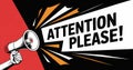 Attention please message with megaphone on a black and red background Royalty Free Stock Photo