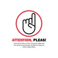 Attention please. Pointing finger. New idea. Vector on isolated white background. EPS 10 Royalty Free Stock Photo