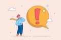 Attention or punctuation concept. Big exclamation mark for important information, answer or resolve problem, solution or