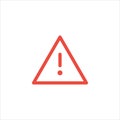 Triangle Attention red sign with exclamation mark symbol. danger alert caution icon. Error message symbol. Stock vector Royalty Free Stock Photo