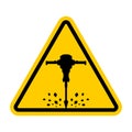 Attention Roadworks. Caution Jackhammer. Yellow triangle road sign