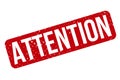 Attention Rubber Grunge Stamp Vector Illustration Royalty Free Stock Photo