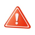 Attention sign 3D icon. Warning icon. Exclamation mark icon, hazard warning attention sign, danger and 3D caution symbol Royalty Free Stock Photo