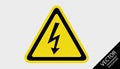 Attention Sign Danger High Voltage Icon - Vector Illustration - Isolated On Transparent Background