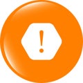 Attention sign icon. Exclamation mark. Hazard warning symbol. Modern UI website button