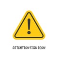 Attention sign icon simple flat style vector illustration Royalty Free Stock Photo