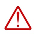 Attention sign symbol triangle. Caution icon exclamation. Alert road sign