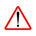 Attention sign symbol triangle. Caution icon exclamation. Alert road sign