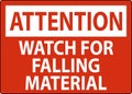 Attention Sign, Watch For Falling Material