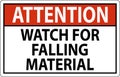 Attention Sign, Watch For Falling Material