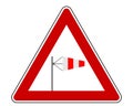 Attention sign with wind cone