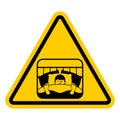 Attention Sleep. Yellow road sign danger. Caution guy sleeping o