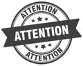 attention stamp. attention label on transparent background. round sign