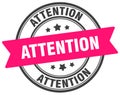 attention stamp. attention label on transparent background. round sign Royalty Free Stock Photo