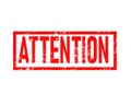 Attention stamp red rubber stamp on white background. attention stamp sign. attention sign