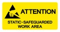 Attention Static Safeguarded Work Area Symbol Sign, Vector Illustration, Isolated On White Background Label .EPS10 Royalty Free Stock Photo