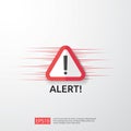 attention warning attacker alert sign with exclamation mark. beware alertness of internet danger symbol. shield line icon for VPN Royalty Free Stock Photo