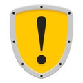 Attention Warning Flat Shield on White Royalty Free Stock Photo