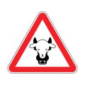 Attention Wolf in sheep`s clothing. Warning red road sign. Caution Hypocrite. Danger Trickster and liar Royalty Free Stock Photo
