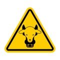Attention Wolf in sheep`s clothing. Warning yellow road sign. Caution Hypocrite. Danger Trickster and liar Royalty Free Stock Photo