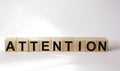 Attention word consisting of building blocks Royalty Free Stock Photo