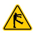 Attention Zombie. Warning yellow road sign. Caution Dead man monster walks Royalty Free Stock Photo