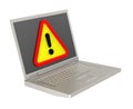 Attentions sign on laptop screen Royalty Free Stock Photo