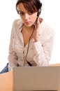 Attentive call centre operator Royalty Free Stock Photo