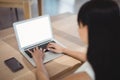 Attentive executive using laptop at desk Royalty Free Stock Photo