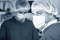 Attentive look of surgeon in mask Royalty Free Stock Photo