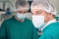 Attentive look of surgeon in mask Royalty Free Stock Photo