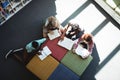 Attentive students studying in library Royalty Free Stock Photo