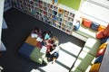 Attentive students studying in library Royalty Free Stock Photo