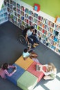 Attentive students studying in library Royalty Free Stock Photo