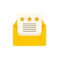 Attestation mail icon flat isolated vector