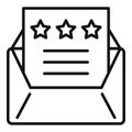 Attestation mail icon, outline style