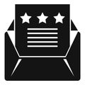 Attestation mail icon, simple style