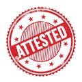 ATTESTED, word on red round stamp sign