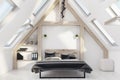 Attic bedroom interior Royalty Free Stock Photo