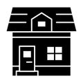 Attic cottage solid icon. Architecture vector illustration isolated on white. Small house glyph style design, designed Royalty Free Stock Photo