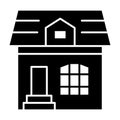 Attic cottage solid icon. House vector illustration isolated on white. Building glyph style design, designed for web and Royalty Free Stock Photo