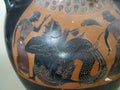 Attic etruscan greek black painted figure pottery cup