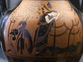 Attic etruscan greek black painted figure pottery cup Royalty Free Stock Photo