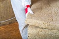 Attic loft insulation Royalty Free Stock Photo