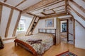 Attic style english cottage bedroom