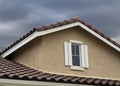 House attic window exterior view Royalty Free Stock Photo