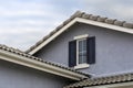 Suburban house Attic window exterior view Royalty Free Stock Photo