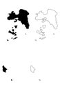 Attica Region Greece, Hellenic Republic, Hellas map vector illustration, scribble sketch Attica map