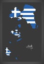 Attiki map of Greece with Greek national flag illustration Royalty Free Stock Photo