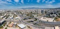 Attiki Odos toll road interchange with Kifisias Avenue, Marousi Athens, Greece. Aerial drone view Royalty Free Stock Photo